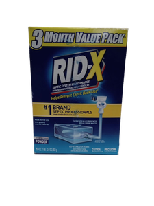 lot 40456 image: Rid-X Septic Tank Treatment Cleaning Powder  3 Month Supply  29.4oz
