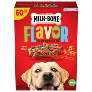 lot 40462 image: Milk-Bone Flavor Snacks Large Dog Biscuits  Flavored Crunchy Dog Treats  60 oz. BEST BY 862027