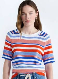 lot 41750 image: Free Assembly Womens and Womens Plus Roll Neck Cotton Sweater with Short Sleeves, Size XL