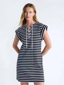 lot 41754 image: Free Assembly Womens Lace Up Cotton Mini Dress, Size XS
