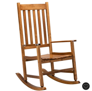 lot 42217 image: Solid wood outdoor rocking chair