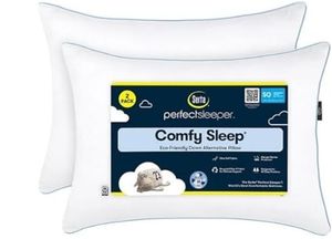 lot 42241 image: Serta Perfect Sleeper Comfy Sleep Eco-Friendly Bed Pillow StandardQueen (2 Pk)