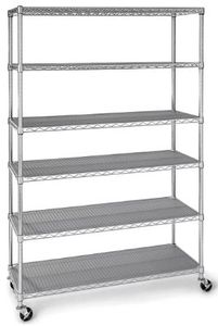 lot 42244 image: Members Mark 6-Tier NSF Heavy Duty Wire Shelving, 47.75 W X 18 D X 75.5 H - Retail $80