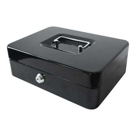 lot 40126 image: Pen  Gear 10 inch Metal Cash Box with Money Tray and Key Lock  Black  YFC-25