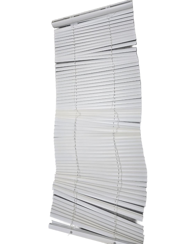 lot 41111 image: White Horizontal Window Blinds with Hardware, 2 Count, About 55 Long and 21 Wide