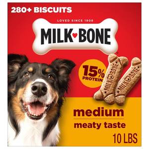 lot 40484 image: Milk-Bone Crunchy Medium Original Beef Flavor Dog Treats - 10lbs  BEST BY 070327