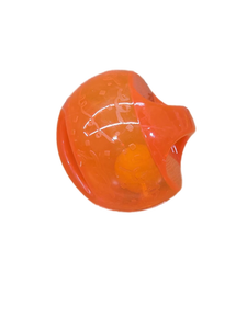 lot 41812 image: Orange Translucent Plastic Dog Toy Ball