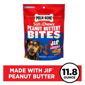 lot 41813 image: Milk-Bone Jif Peanut Butter & Bacon Soft Dog Treats - 11.8oz,  BEST BY JUNE 30, 2027