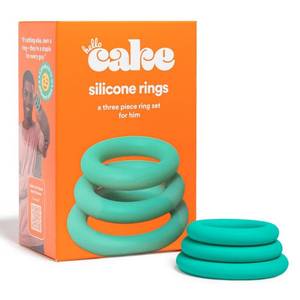 lot 41837 image: Hello Cake Silicone Rings Set of 3 C-Rings