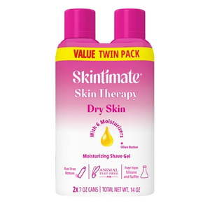 lot 41851 image: Skintimate Dry Skin Womens Shave Gel  Fresh Scent  Moisturizing Shaving Cream Twin Pack  7 oz Each