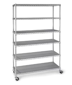 lot 42257 image: Members Mark 6-Tier NSF Heavy Duty Wire Shelving, 47.75 W X 18 D X 75.5 H - Retail $100