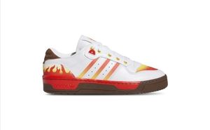 lot 42262 image: Adidas Mens Adidas Rivalry Low Demon Slayer - Mens Basketball Shoes WhiteRedCrew Yellow Size 8.5 - Retail $120
