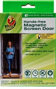 lot 42294 image: Duck Brand 86 in. X 39 in. Hands-Free Magnetic Mesh Screen Door