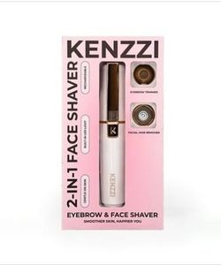 lot 42307 image: KENZZI 2-in-1 Facial Hair Remover and Eyebrow Shaver for Women USB-C Rechargeable White and Rose Gold 1 Count