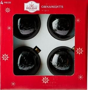 lot 42310 image: 4 Count Brown Etched Snowflake Christmas Ball Ornaments, 4, by Holiday Time
