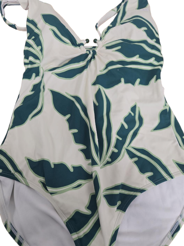 lot 38965 image: Green Leaf Print One Piece Swimsuit -Size L