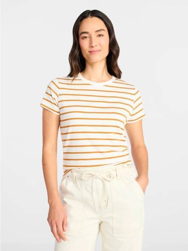 lot 41086 image: Time and Tru Striped Short Sleeve Slub Crew Neck Tee, Size M