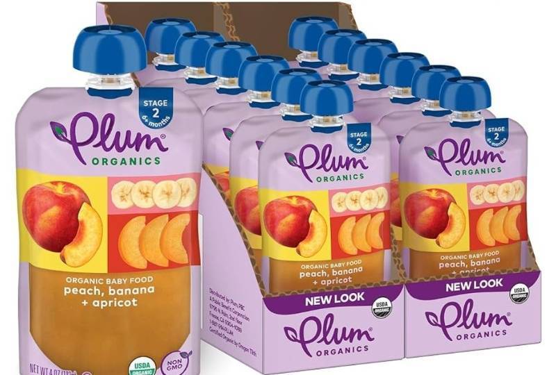 lot 4881 image: (Best by February 26th Plum Organics) - 6 Months Organic Baby Food - Peach, Banana & Apricot (Pack Of 12)