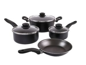 lot 40489 image: Mainstays 7 Piece Non Stick Aluminium, Pots and Pans Cookware Set, Black