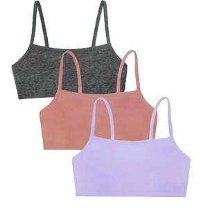lot 41890 image: Fruit of the Loom Womens Spaghetti Strap Cotton Sports Bra, 3-Pack, Style 9036