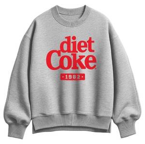 lot 41894 image: Womens Coca-Cola Diet Coke 1982 Oversized Fleece Crew Sweatshirt -Athletic Heather - XL