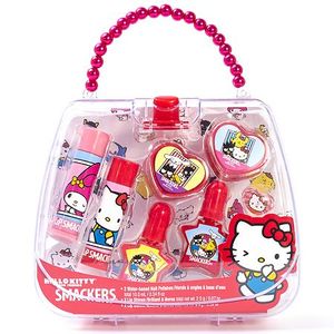 lot 41899 image: Lip Smackers Hello Kitty Makeup Tote - 7ct Brightening & Blending, Multi-Use, Face, Lips, Nails