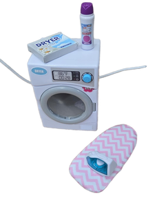 lot 41932 image: Kids Pretend Play Laundry Set with Toy Dryer, Iron, and Accessories
