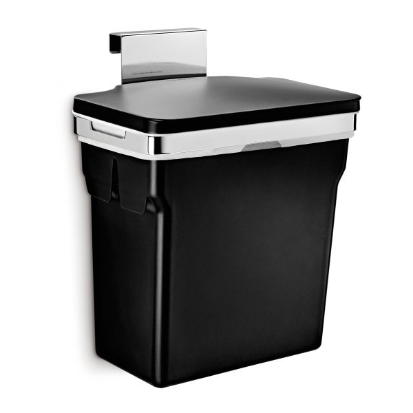 lot 39031 image: simplehuman 10L Under Cabinet Kitchen Trash Can Hanging or Mounted Garbage Can - Retail $70