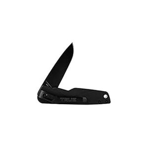 lot 37514 image: TRUE Ball Bearing Flipper Knife Sharp and Reliable Flipper Pocket Knife with 3 Drop Point Blade, Black, One Size