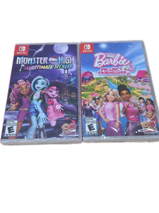 lot 37519 image: Monster High Skulltimate Secrets & Barbie Project Friendship Nintendo Switch Bundle