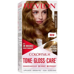 lot 37539 image: Revlon ColorSilk Tone  Gloss  Care Demi-Permanent Hair Color  6G Light Golden Brown  4.5 fl oz