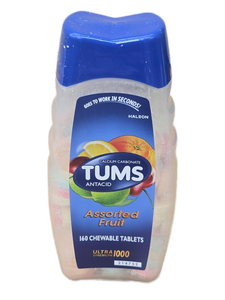 lot 41954 image: TUMS Ultra Strength 1000 Antacid Chewable Tablets Assorted Fruit 160 Count, (Best By December 2028)