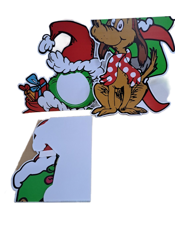 lot 33089 image: Arsemica Grinch Yard Sign Faceless Bag