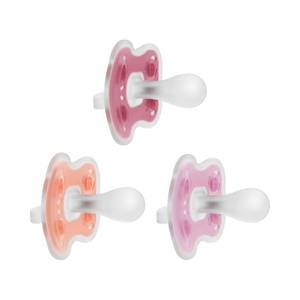 lot 37600 image: Dr. Browns Advantage One Piece Silicone Pacifiers 6 -18m - Pink - 3pk BPA-Free