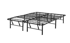 lot 40535 image: Mainstays 14 High Quad Fold Steel Platform Bed Frame, Queen - Retail $109