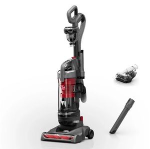 Hoover Rewind Pet Bagless Upright Vacuum Cleaner, Pet Friendly, Automatic Cord Rewind, Multi-Surface and Above Floor Cleaning, UH77410V, Gray & Red - Retail: $98