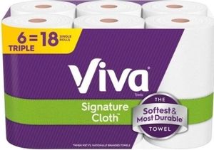 lot 40544 image: Viva Signature Cloth Paper Towels 6 Triple Rolls 129 Sheets per Roll