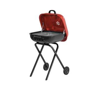 lot 40550 image: Americana Walk-A-Bout Charcoal Original Square Grill-100% Pre-Assembled Portable Steel  Red