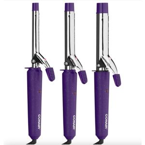 lot 40554 image: Conair Supreme Triple Hair Tool Set  Includes 0.5   0.75 1 Ceramic Curling Irons  Purple