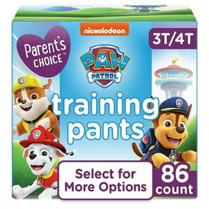 lot 40556 image: Parents Choice Boys Training Pants  3T4T  86 Count