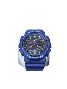 lot 41979 image: Casio G-Shock GA-100 Ana-Digi Watch Blue & Orange