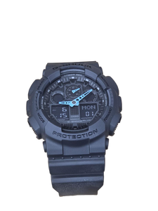 lot 41993 image: Casio G-Shock GA-100 Ana-Digi Watch All Black with Box