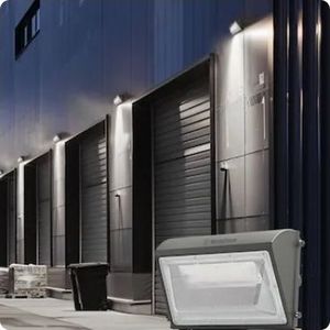 lot 42342 image: Westinghouse Gray Hardwired LED Outdoor Wall Pack Light 8000 -Lumen