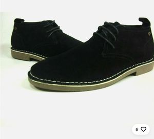 lot 42347 image: GOLAIMAN Mens Classic Genuine Suede Leather Chukka Boots Black US size 9.5