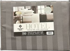 lot 42348 image: Members Mark Hotel Premier Egyptian Cotton 6-Piece Sheet Set, 700 Thread Count (FULL)