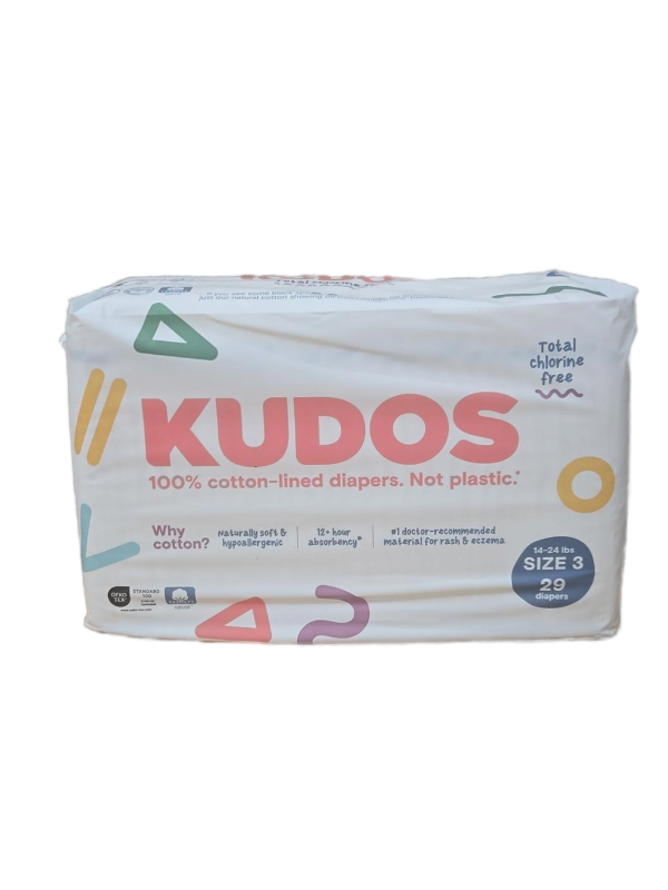 lot 41271 image: Kudos Size 3 Cotton-Lined Diapers 29 Count