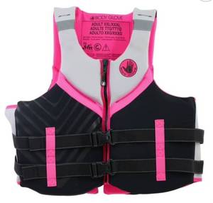 lot 39069 image: Body Glove Womens Adult Neoprene PFD Life Jacket and Vest, Dual Size 2XL3XL, Pink - Retail $72