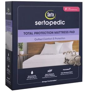 lot 40575 image: Sertapedic Total Protection Waterproof Mattress Pad, Full