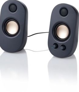 lot 42394 image: Onn. Wired Pc Stereo Speakers with 3.5 Mm Aux Connector