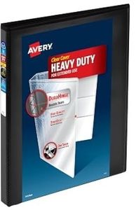 lot 42405 image: Avery Heavy-Duty View 3 Ring Binder, 0.5 Inch One Touch Slant Rings, 135-Sheet Capacity, DuraHinge, 0.7 Inch Wide Spine, Customizable Clear Cover and Spine, 1 Black Binder